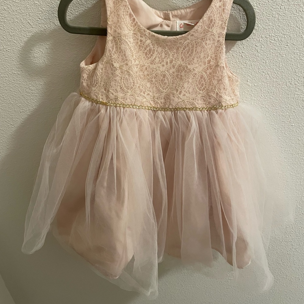 Cat And Jack Light Pink Tulle Princess Dress Size 2T Easter flower girl wedding